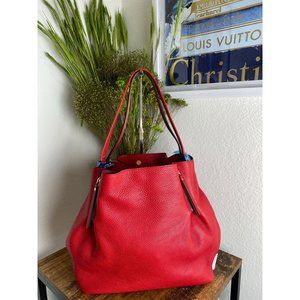 Brand New Burberry Large Maidstone Red Calfskin Le